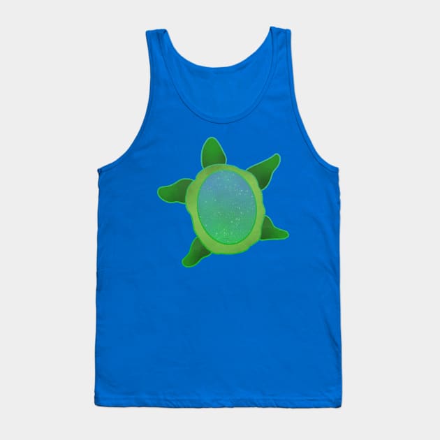 Green Space Turtle Tank Top by nhitori